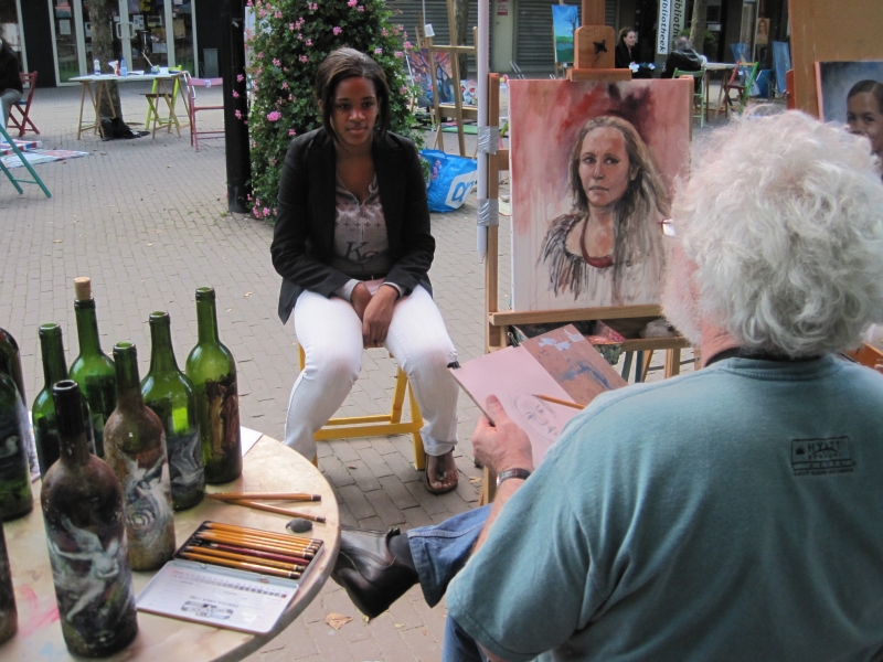 Schets Van Nouel Op Place Du Tertre Atelierplein Almere Waar Nouel Onlangs De Publieksprijs Won.