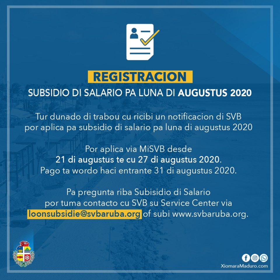 Aviso Registracion Subsidio Di Salario Augustus 2020