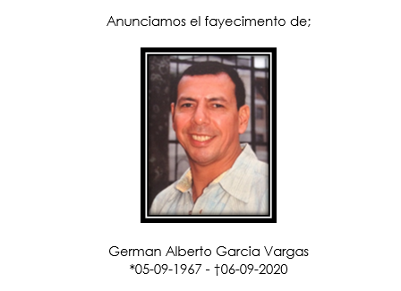 Anuncio Di Morto German Alberto Garcia Vargas