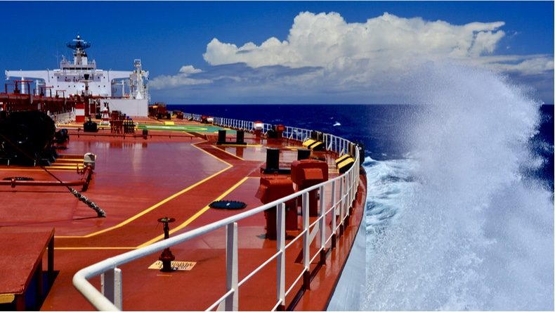 Crude Tanker At Sea