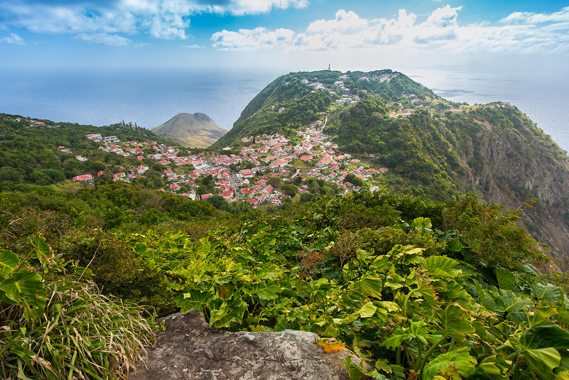 View Of Windwardside From Mas Cohone Hill