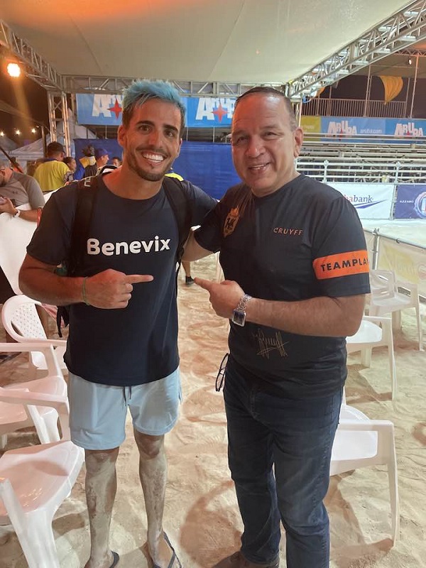 Minister Endy Croes Ta Felicita Aksel Samardzic Ganado Di Aruba Beach Tennis Open Men Singles 2022.