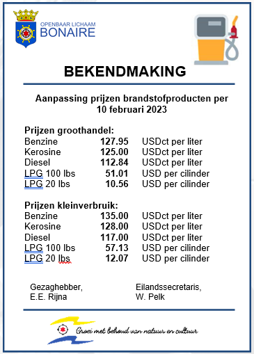 Brandstofprijzen 10.02.2023 Nl