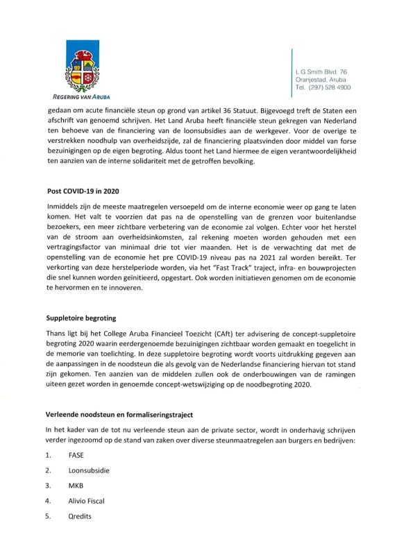 Carta Pa Parlamento Di Aruba 1 Di Juni 2020 002