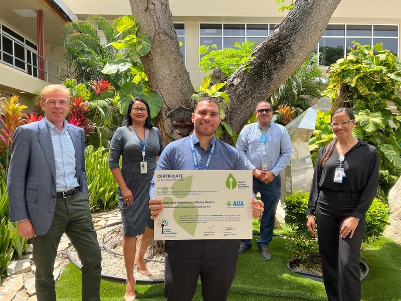 Aruba Airport Receives Airport Carbon Accreditation Level 3