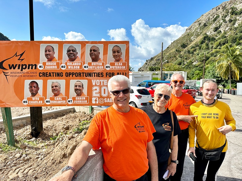 Wipm Candidate And Supporters Outside The Bottom Polling Station.