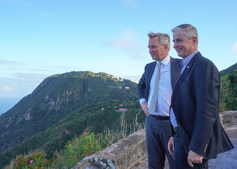 State Secretary Van Der Burg And Island Governor Johnson At Lookout Point Zions Hill