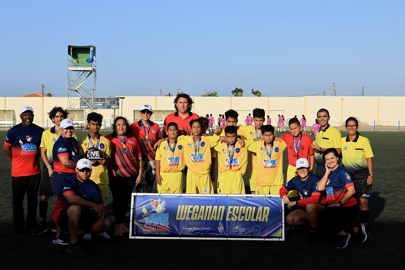 Minister Endy Croes Ta Felicita E Ganadonan Di We Aruba Den Futbol Categoria B Mucha Homber .3