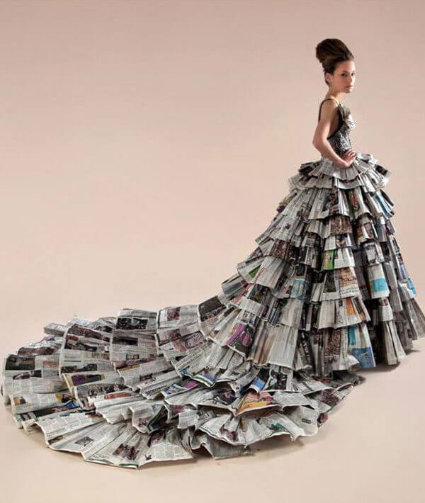 Beautiful Princesses Dress Costume Craft Idea With Newspaper