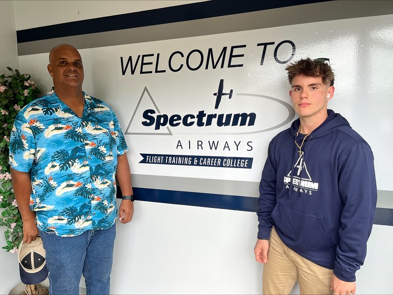 Eng Commissioner Heyliger Visits Spectrum Airways Flight Training Career College 1