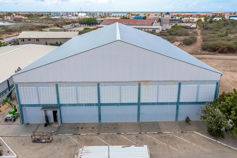 Eng Work Completed On The Rooftop Of The Jorge Nicolaas Sports Complex .2